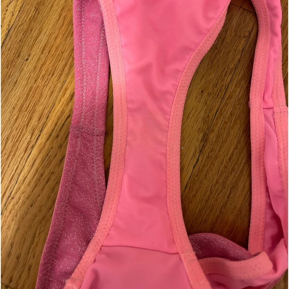 triangl swimwear Pink Shimmer Bikini Set with Drawstring Pouch
